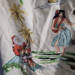 Hawaiian Hilo Hattie Sz 18 Silk Christmas Santa
